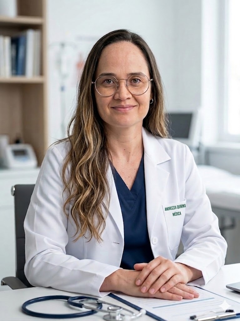 Dra. Andrezza Quirino · CRM: 8045/PB — Clínica Médica · Cardiologia